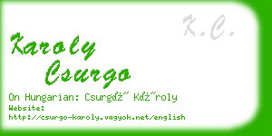 karoly csurgo business card